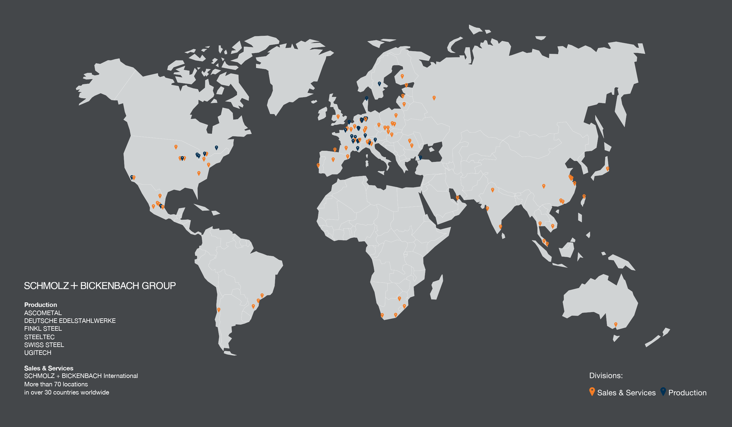 Internation Schmotlz+Bickenbach map
